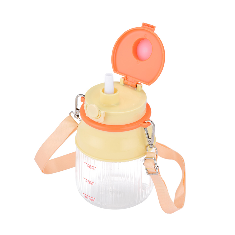 博堡 便携式双盖果汁杯600ml BDY-952L橙色