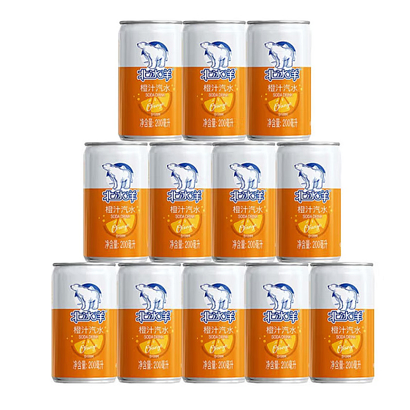 北冰洋  迷你罐橙汁汽水 200ml*12罐