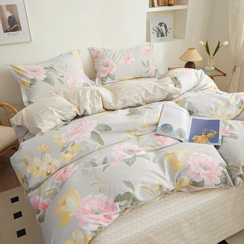 红豆 全棉印花四件套 静谧花园 200*230cm