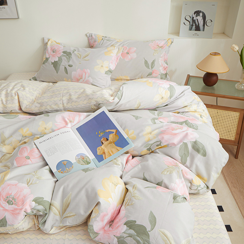 红豆 全棉印花四件套 静谧花园 200*230cm