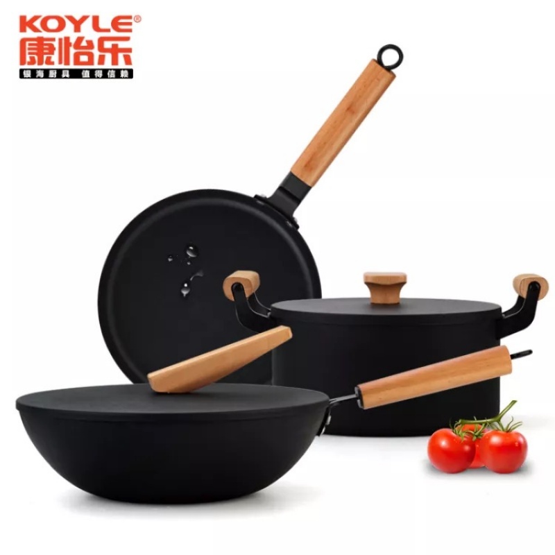 康怡乐 皇家御厨套装三件套炒锅汤锅煎锅 KJYC01