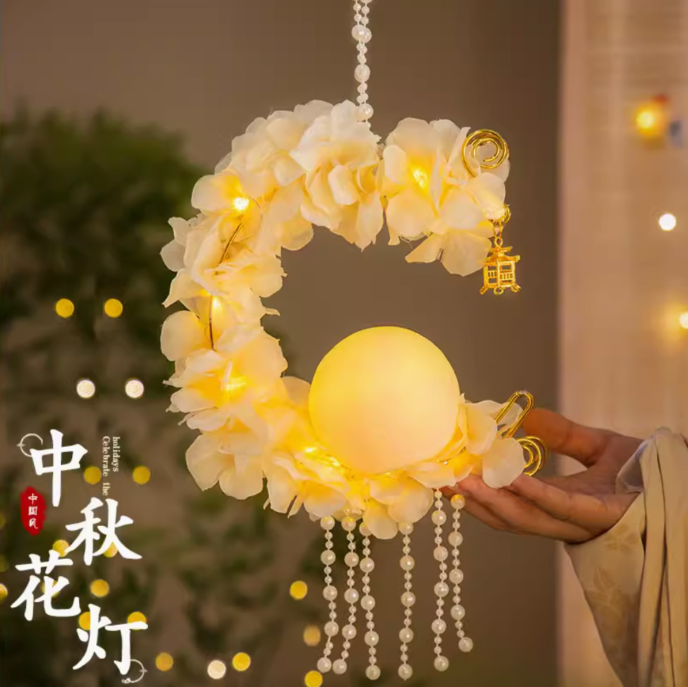 中秋节其他花灯灯笼发光古风儿童手提手工diy制作材料包 广寒宫花灯