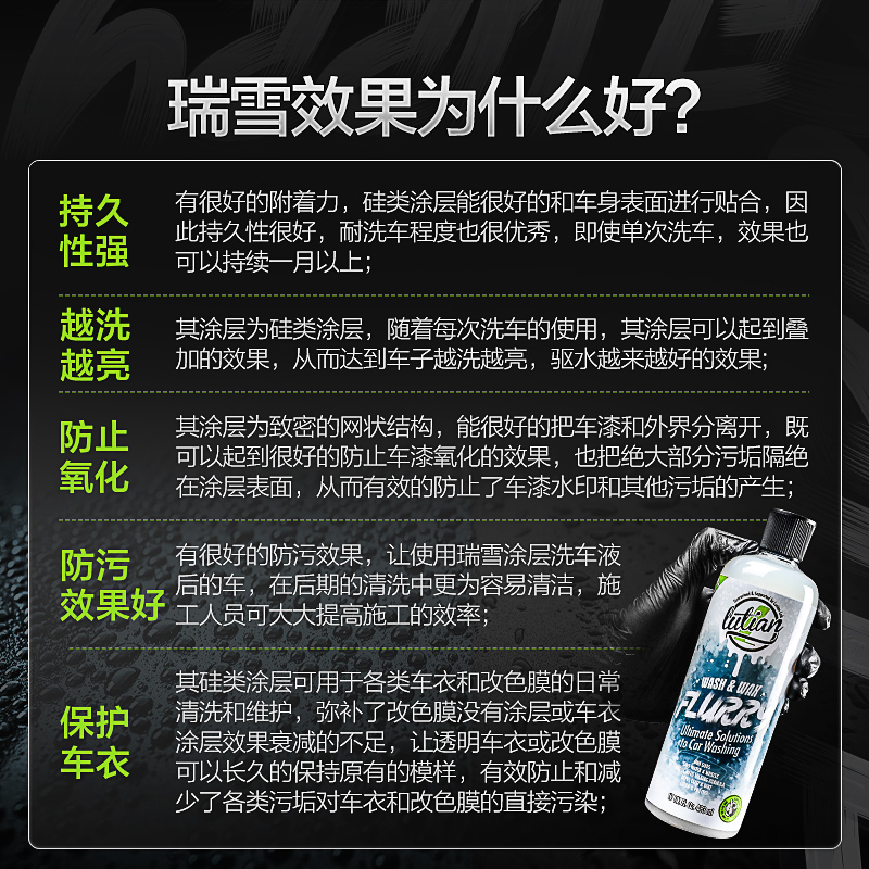 绿田 漆面清洁系列 镀膜洗车液 瑞雪483ml