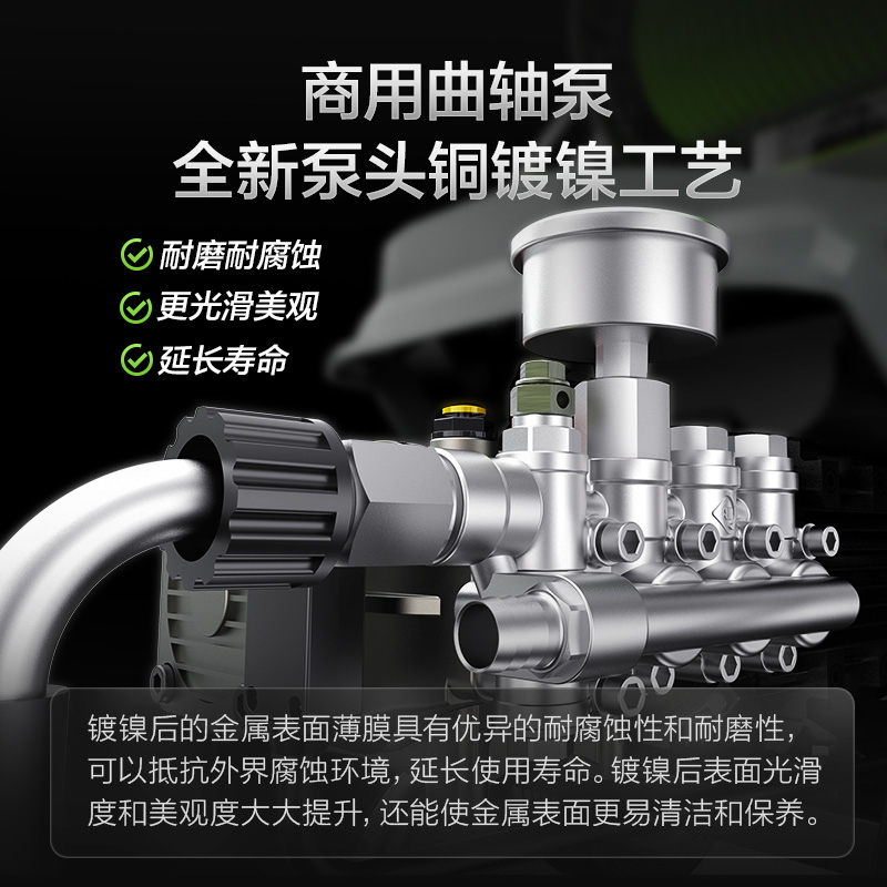 绿田 商用工业洗车机220v刷车高压水泵大功率强力冲水枪巨浪清洗机 15米卷管 巨浪PRO-3.0千瓦 WAVE-W16 PRO