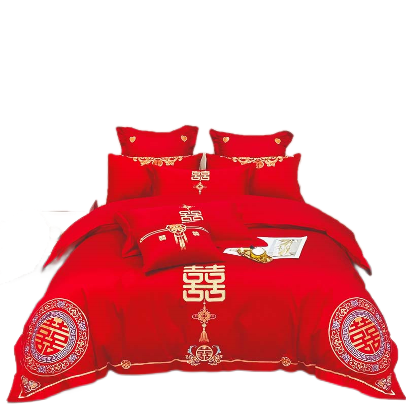 因为+所以   Because & So 金龙瑞凤 婚庆刺绣四件套BSA-008   200x230cm 