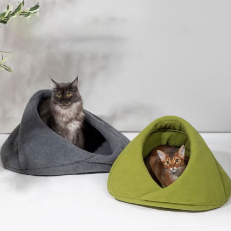 HiDREAM  猫窝冬季保暖半封闭猫屋幼猫体狗狗窝猫咪用品 竹炭贝果（灰色） M   HD025002-01M