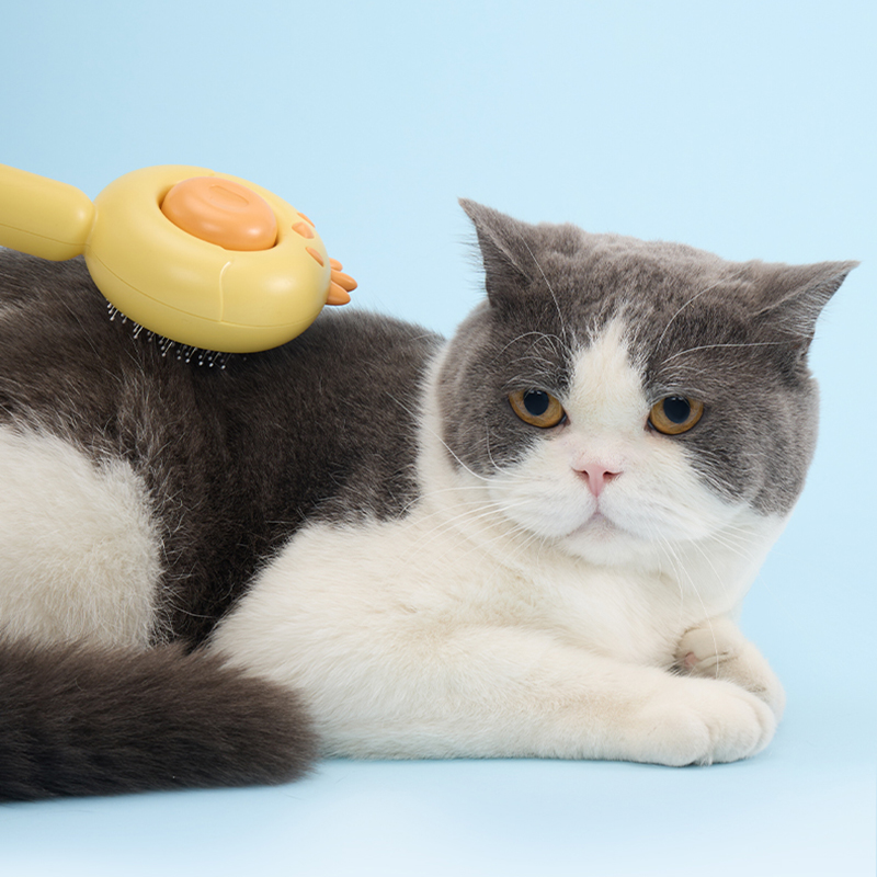 Wakytu英国 宠物猫猫长毛针梳狗狗开结清理去浮毛脱毛梳子专用密齿 宠物针梳橙色棒棒冰 高低细齿