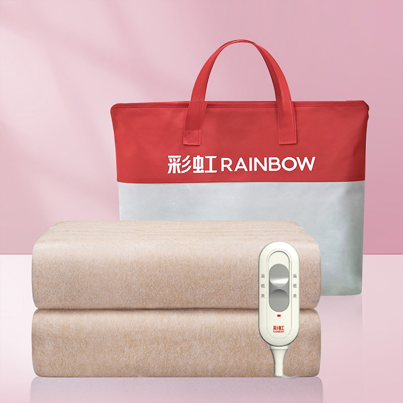 彩虹 全线路安全保护调温电热毯（双人）驼色1.5米*1.2米 XL1202