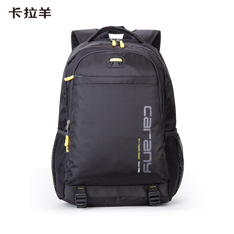卡拉羊 大容量休闲双肩包30L  黑色 CX5558