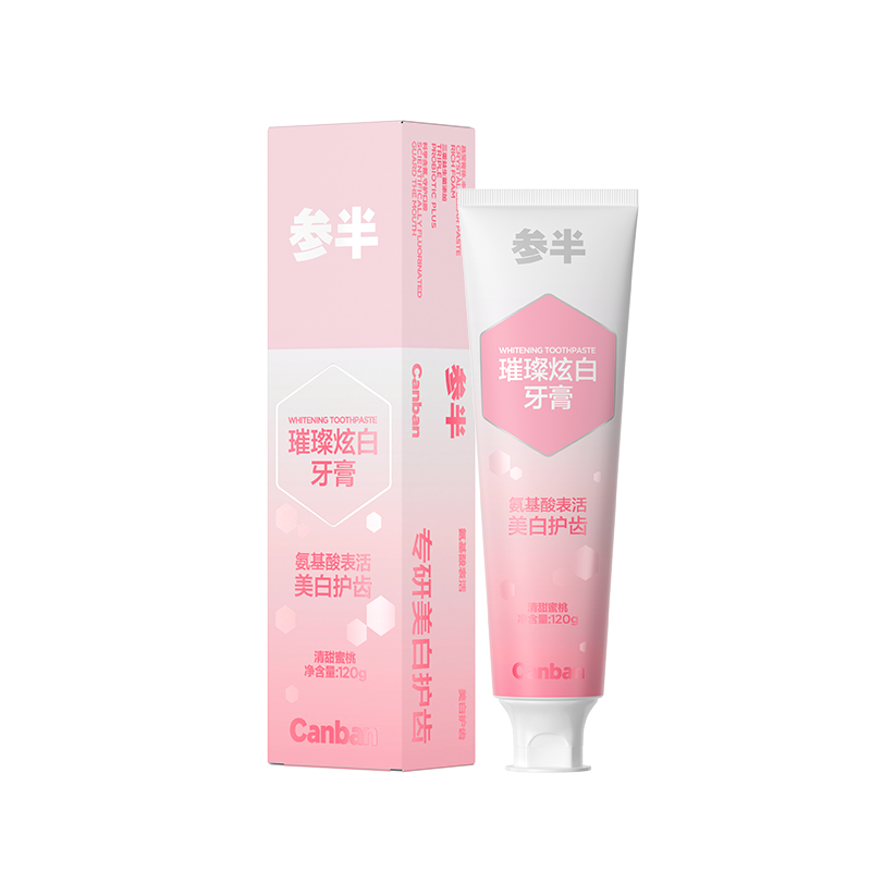 参半 璀璨炫白牙膏 清甜蜜桃120g/支 CP-KQ-YG-0107
