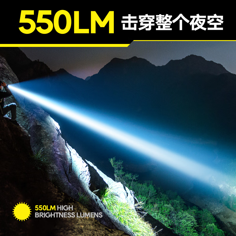 飞利浦（PHILIPS）手电筒强光手电超长续航家用小型户外照明应急灯充电 SFL2242/93