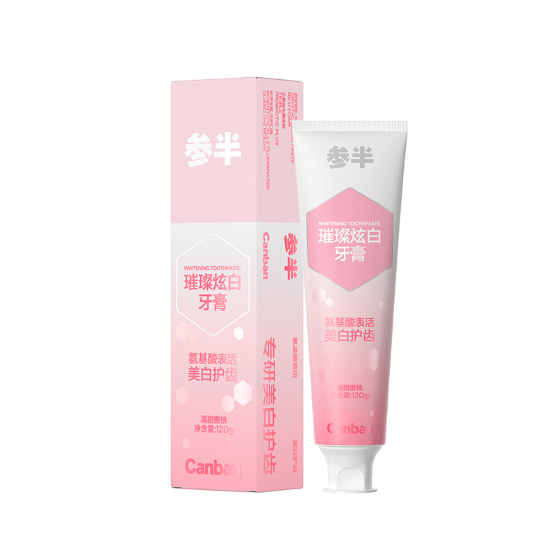 参半 璀璨炫白牙膏 清甜蜜桃120g/支 CP-KQ-YG-0107