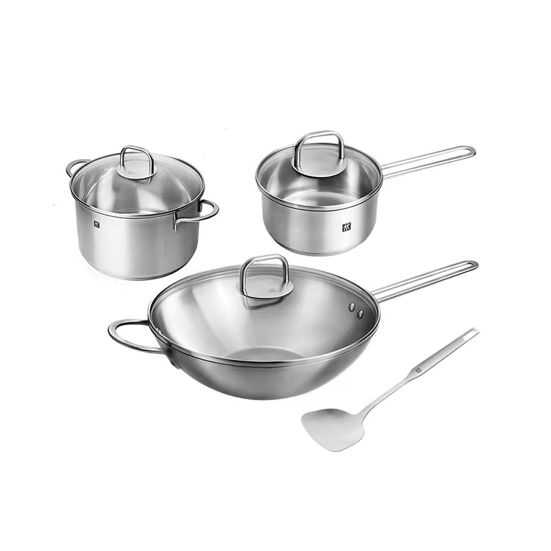 双立人（ZWILLING）煎锅不粘锅炒锅菜刀套装汤锅蒸笼压力锅家用 nova plus4件套