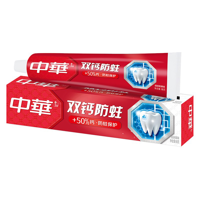 中华 双钙防蛀缤纷鲜果味牙膏90g ZH0001