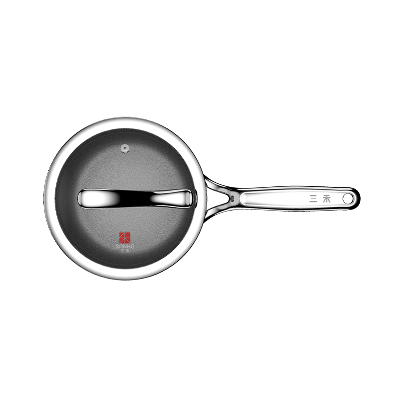 三禾 0涂层钛锅系列家用无涂层不粘锅电磁炉燃气灶通用纯钛奶锅18cm GN18F1