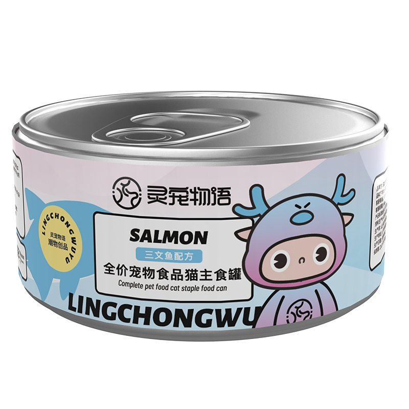 灵宠物语  宠物主粮猫粮全价宠物主食罐 三文鱼85g*4罐