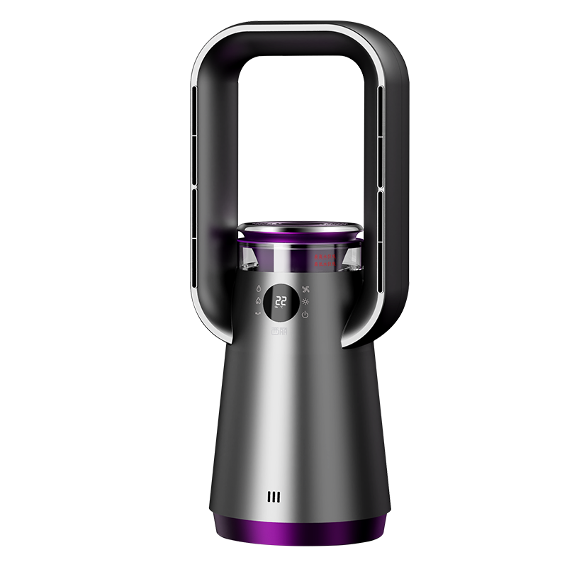 西丽 石墨烯取暖器家用暖风机电暖器小型5D火焰热风机冷暖两用风扇无叶塔扇加湿语音款 FHW-01A