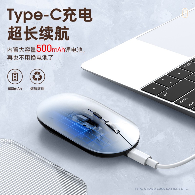 MiNEJONi  茁泥无线办公鼠标 X2银灰色