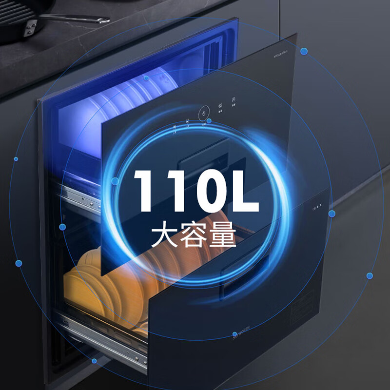 创维（Skyworth）嵌入式消毒柜家用小型厨房碗筷餐具多功能二层110L大容量立式高温消毒碗柜 无星级 110L  RTD110-X7012