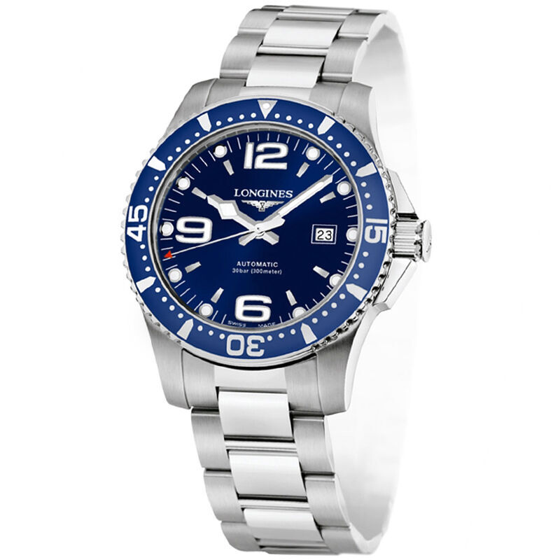 浪琴Longines 康卡斯潜水系列机械男表39mm L3.741.4.96.6 蓝盘