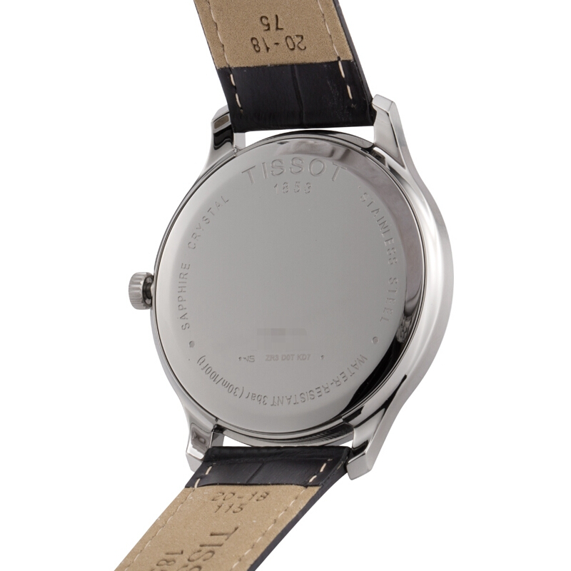 天梭(TISSOT) 手表俊雅系列时尚石英男表黑盘皮带 T063.610.16.058.00