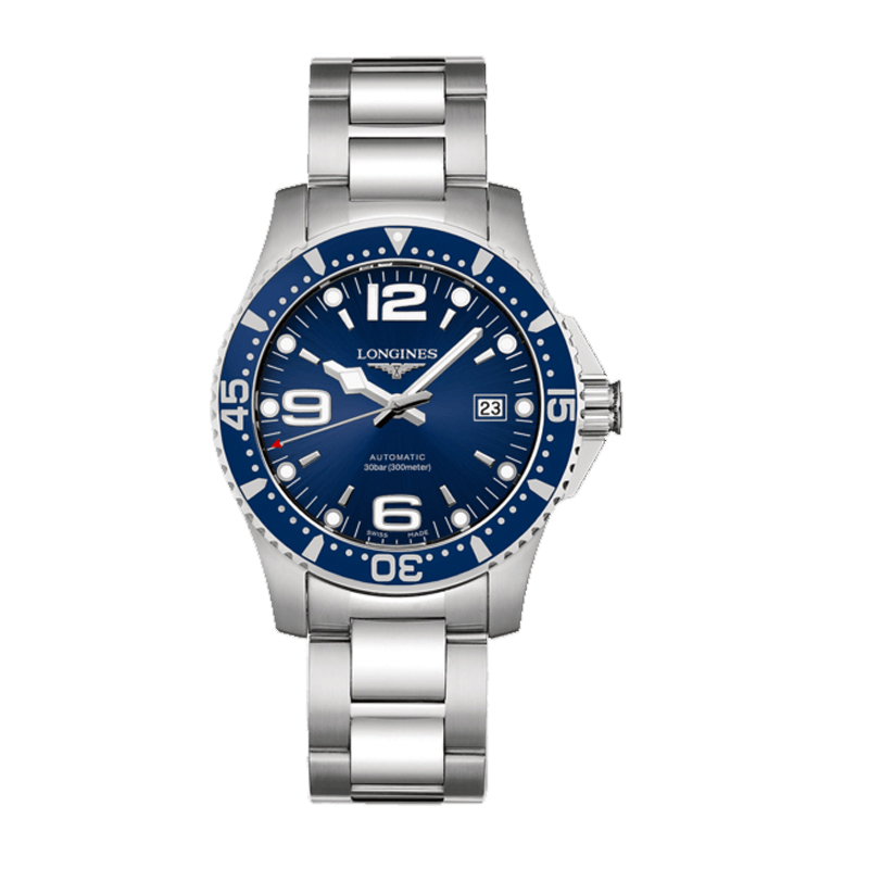 浪琴（LONGINES） 康卡斯潜水系列机械钢带男表 蓝盘 L3.742.4.96.6