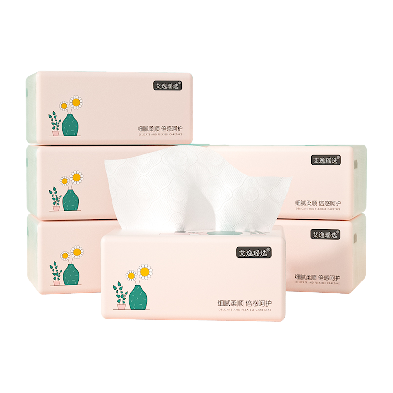 艾逸瑶选 原生木浆粉色生活200张6包软纸抽 AYYX008-6