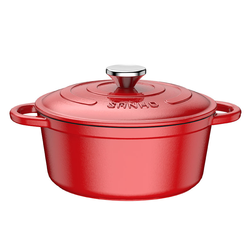 三禾 铸铁珐琅汤锅家用煮锅 22cm（2.7L） ZT22A4