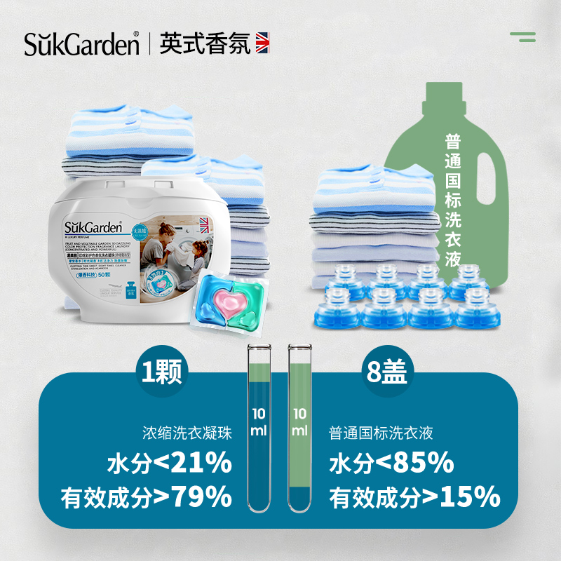 蔬果园  3D炫彩护色香氛洗衣凝珠（浓缩强效型） 10g*50颗