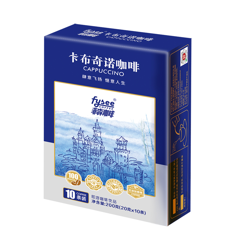 菲森 三合一速溶咖啡花式  卡布奇诺口味200gX3盒