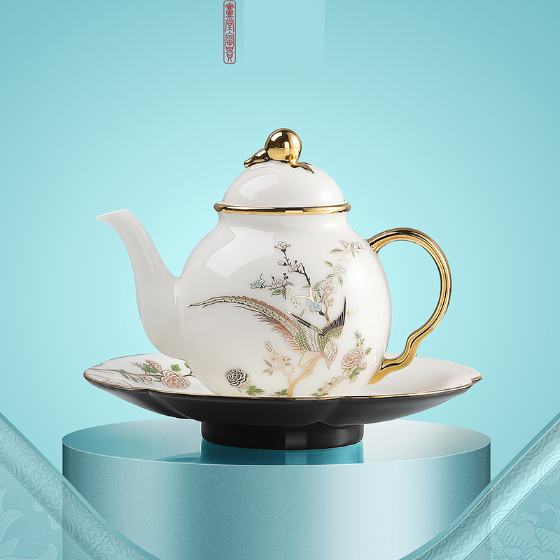 善言堂 一堂富贵茶壶盖碗大套组 SYTFG609