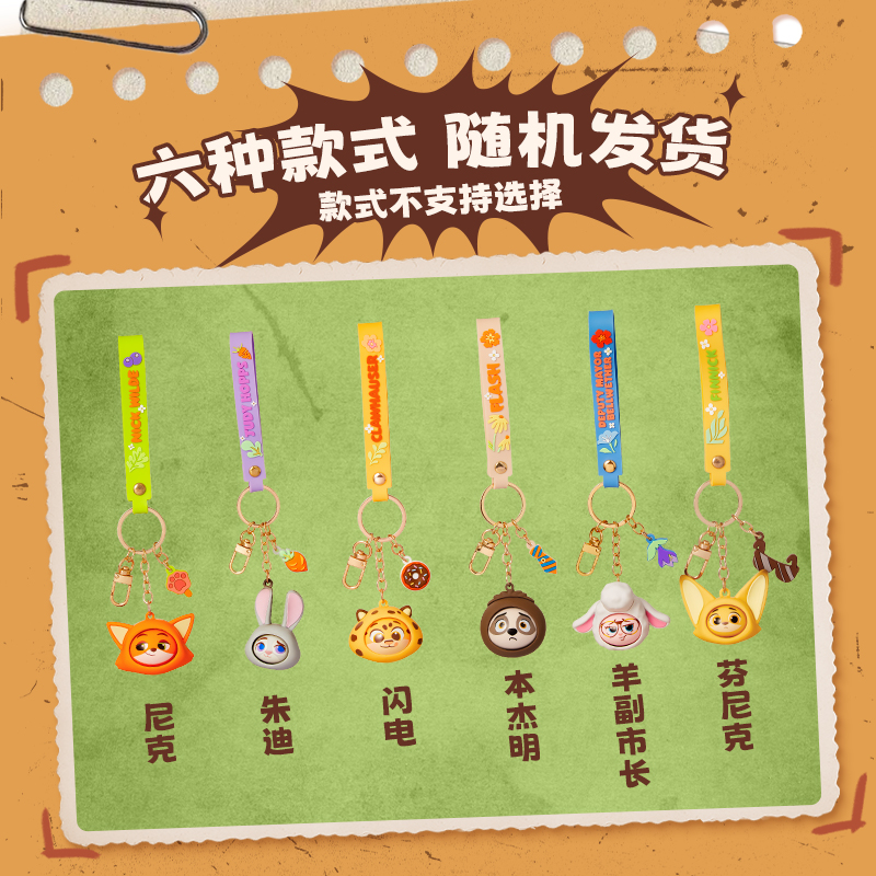 名创优品 迪士尼疯狂动物城系列转脸挂件1个 （随机发放）
