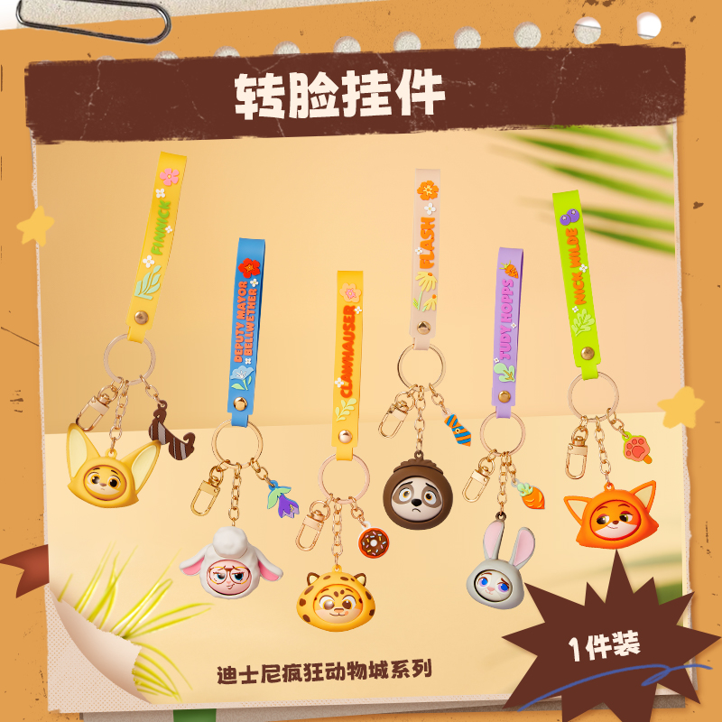 名创优品 迪士尼疯狂动物城系列转脸挂件1个 （随机发放）