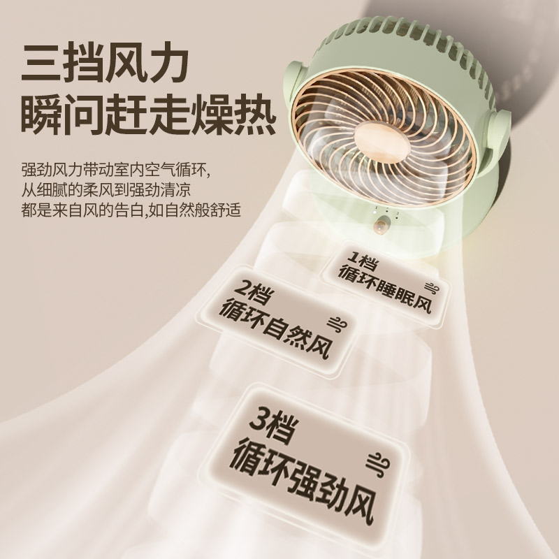 六竖  桌面循环风扇 UY5-18绿色