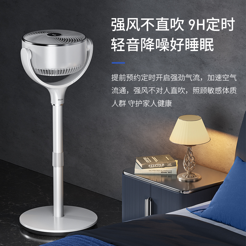 海尔（Haier） 空气循环扇遥控电风扇家用摇头电扇涡轮换气扇循环对流风扇节能小风扇  HFX-Y2340B 白色