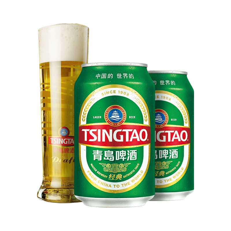青岛啤酒    经典11度330mL*24罐啤