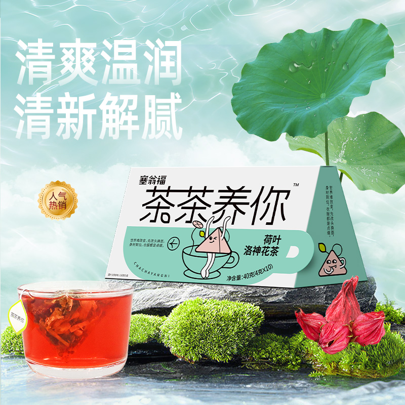 塞翁福 茶茶养你 荷叶洛神花茶40克 （减肥款）
