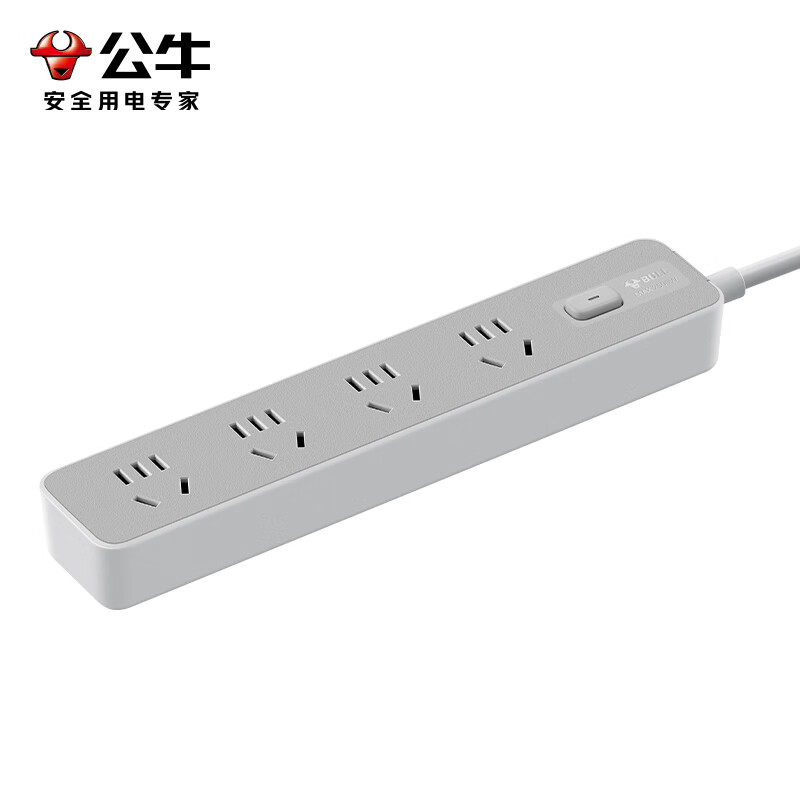 公牛  Z1系列陨石灰延长线插座1.8m GN-Z1041J 