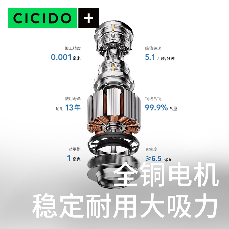 CICIDO/夕多 无线折叠吸尘器黑色 E433043