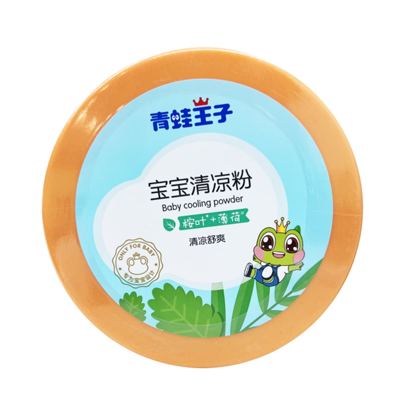 青蛙王子 140g宝宝清凉粉盒装带粉扑