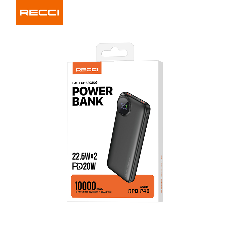 锐思RECCI 一万毫安超级快充移动电源 RPB-P48黑色