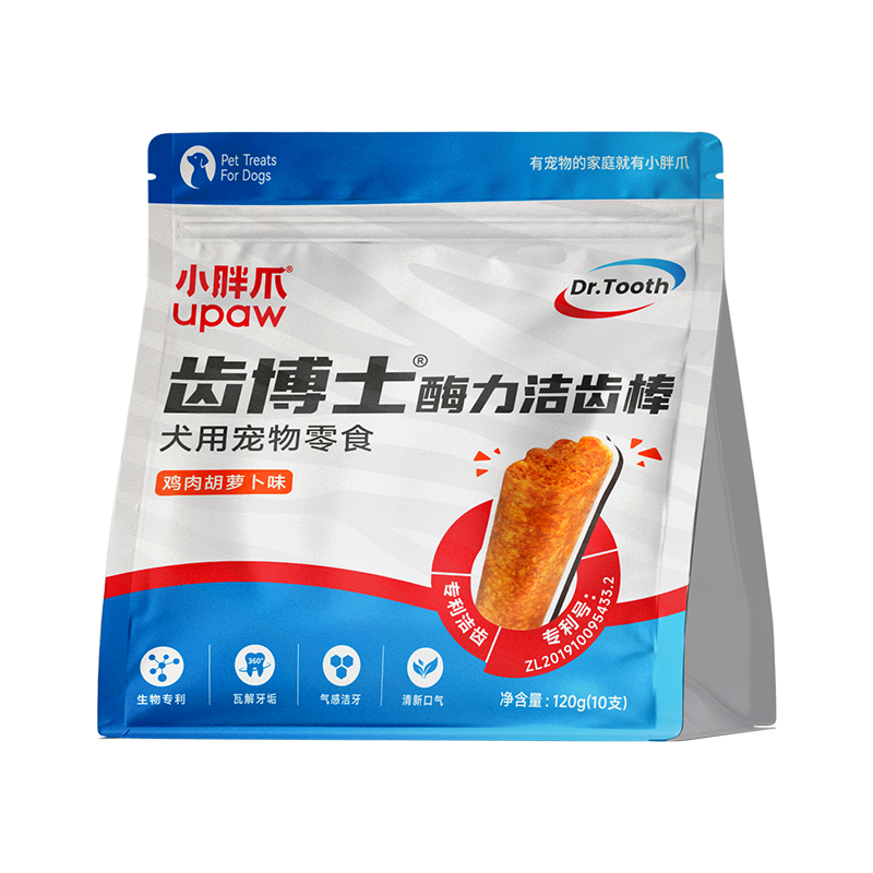 小胖爪 齿博士 酶力洁齿棒（鸡肉+胡萝卜）120g