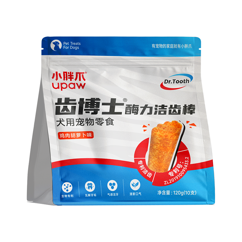 小胖爪 齿博士 酶力洁齿棒（鸡肉+胡萝卜）120g
